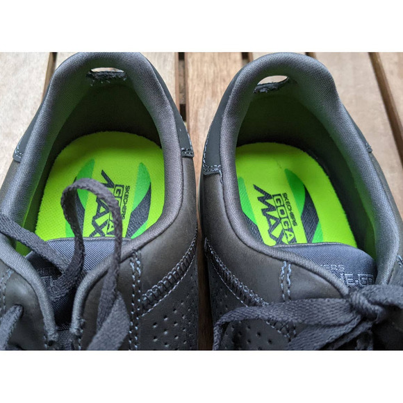 Skechers GOGA MAX Size 9.5 Gray  Mens Leather Sneakers ON-THE-GO Quick Fit 54323 - Picture 9 of 10